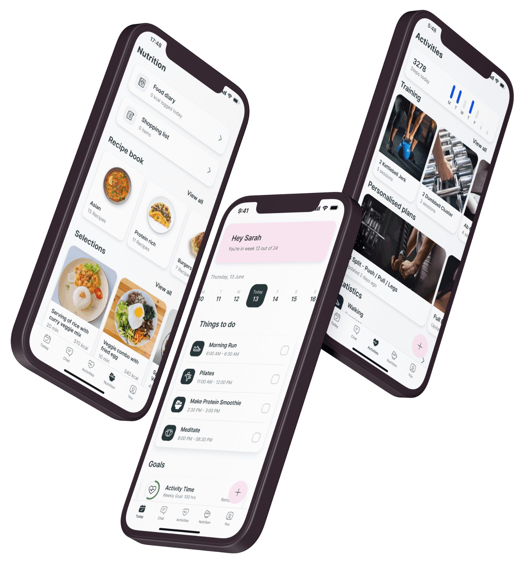 A mockup of the coaching app showcasing the features.